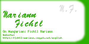 mariann fichtl business card